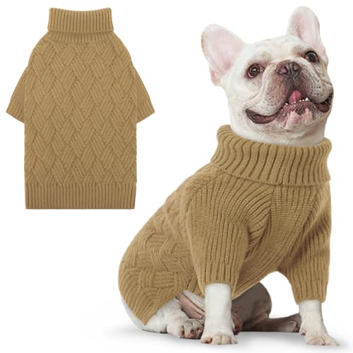 AOFITEE Kleiner Hundepullover, Hundepullover für kleine Hunde männlich, Hund Winterpullover Mädchen Junge, kleiner Hund Halloween Pullover, klassischer Zopf-Rollkragen-Urlaubs-Strickwaren für Mops AOFITEE Kleiner Hundepullover, Hundepullover für kleine Hunde männlich, Hund Winterpullover Mädchen Junge, kleiner Hund Halloween Pullover, klassischer Zopf-Rollkragen-Urlaubs-Strickwaren für Mops von AOFITEE