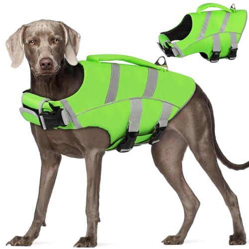 AOFITEE Hundeschwimmweste, Ripstop Hundeschwimmweste zum Schwimmen, Hundeschwimmweste Badeanzug für kleine, mittelgroße und große Hunde von AOFITEE