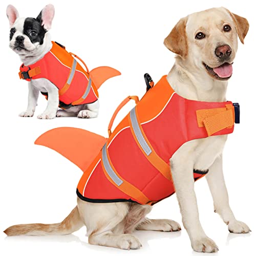 AOFITEE Hundeschwimmweste, Ripstop Hundeschwimmweste zum Schwimmen, Reflektierender Hund Lebensretter mit überlegenem Auftrieb und Rettungsgriff, Hund Schwimmmantel für kleine mittelgroße große Hunde von AOFITEE