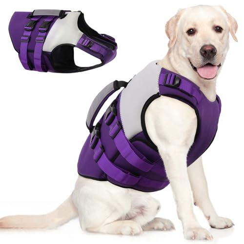 AOFITEE Hundeschwimmweste groß, XXL Schwimmweste zum Schwimmen Bootfahren, verstellbare Hundeschwimmweste mit Rettungsgriff, reflektierender Rettungsweste für extra große Hunde, XXL AOFITEE Hundeschwimmweste groß, XXL Schwimmweste zum Schwimmen Bootfahren, verstellbare Hundeschwimmweste mit Rettungsgriff, reflektierender Rettungsweste für extra große Hunde, XXL von AOFITEE