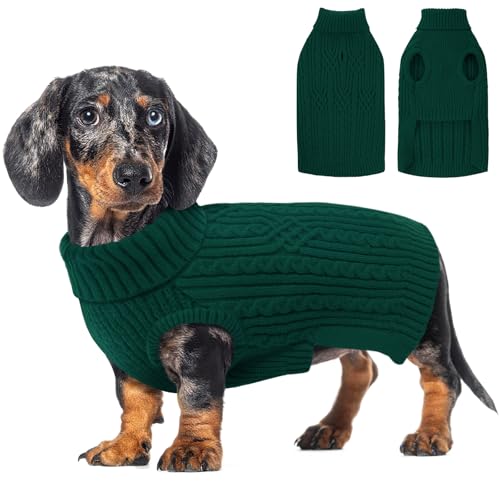 AOFITEE Kleiner Hundepullover, Hundepullover für kleine Hunde und Jungen, warmer Weihnachtspullover für Hunde, Haustier-Strickwaren mit Loch für Geschirr für Herbst und Winter, dehnbarer Pullover für von AOFITEE