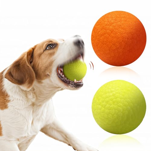 Unzerstörbare Hundebälle für aggressive Kauer: Interaktives Haustierspielzeug, einfarbig, langlebig, federnd und wassergeeignet, Apportierbälle, Herding und Jolly Ball für Hunde (Gelb/Orange, Medium) Unzerstörbare Hundebälle für aggressive Kauer: Interaktives Haustierspielzeug, einfarbig, langlebig, federnd und wassergeeignet, Apportierbälle, Herding und Jolly Ball für Hunde (Gelb/Orange, Medium) von AOHUA SLS GROUP