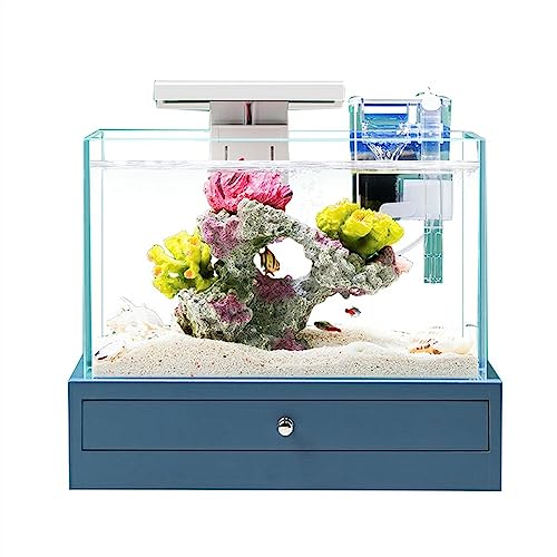 Aquarium Aquarium-Desktop, kleines Aquarium mit Sockel, Heimdekoration, Büro-Desktop-Aquarium-Dekorationen, ökologische Landschaftsornamente Desktop-Aquarium von AOKLEY