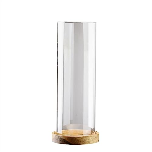 Aquarium Aquarium Mikro-Landschaft, gerades Glas-Aquarium mit Holzsockel, runde Glasflasche, kleine Flasche, Zierflasche Desktop-Aquarium von AOKLEY