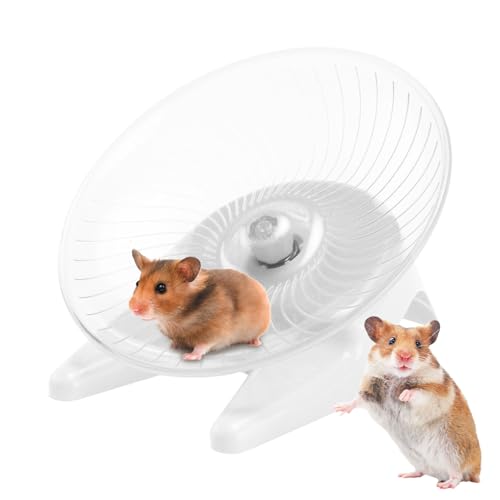 Hamster Fliegende Untertasse,rutschfeste transparente Räder für Hamsterübungen | Hamster-Gesundheitszubehör für Hamster, Goldbären, Fettschwanz-Rennmäuse und Zwerghamster Aokley von AOKLEY