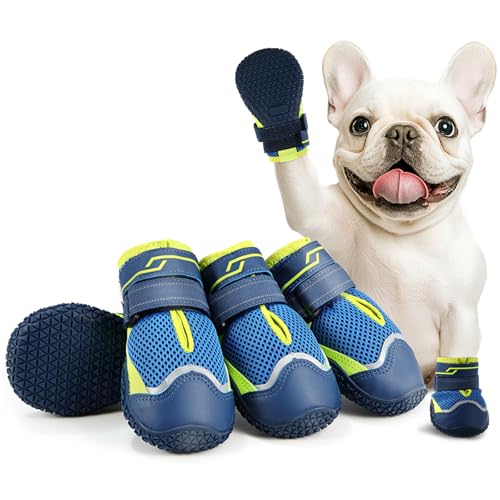 AOKOWN Hundeschuhe für große Hunde, rutschfeste Hundeschuhe für den Winter, Schnee, heißen Bürgersteig, Hundeschuhe und Pfotenschutz für Hartholzböden, Größe 8 von AOKOWN