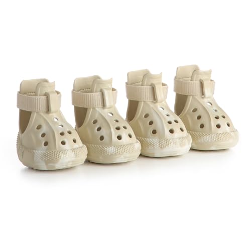 AOKOWN Hundeschuhe für heißen Sommer Gehweg, Hundeschuhe für mittelgroße Hunde, wasserdichte Hundestiefel & Pfotenschutz, rutschfeste Hunderegenstiefel, leicht zu reinigende Sandalen für Strand, Khaki AOKOWN Hundeschuhe für heißen Sommer Gehweg, Hundeschuhe für mittelgroße Hunde, wasserdichte Hundestiefel & Pfotenschutz, rutschfeste Hunderegenstiefel, leicht zu reinigende Sandalen für Strand, Khaki von AOKOWN