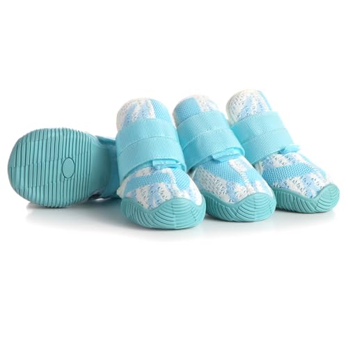 Aokown Hundeschuhe für kleine Hunde, Outdoor-Hundeschuhe und Pfotenschutz für heißen Bürgersteig, Winter-Schneewandern, atmungsaktive Hundeschuhe, Indoor-Hartböden, rutschfeste Sohle, Blau, Größe 3 Aokown Hundeschuhe für kleine Hunde, Outdoor-Hundeschuhe und Pfotenschutz für heißen Bürgersteig, Winter-Schneewandern, atmungsaktive Hundeschuhe, Indoor-Hartböden, rutschfeste Sohle, Blau, Größe 3 von AOKOWN