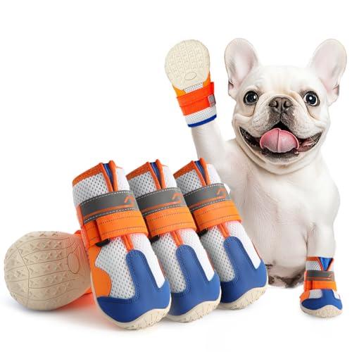 Hundeschuhe für kleine Hunde: atmungsaktive mittelgroße Hundestiefel, Pfotenschutz für Sommer, heißer Gehweg, Winter, Schnee, Outdoor-Spaziergänge, Hundestiefel, Indoor-Hartböden, rutschfeste Sohle, Hundeschuhe für kleine Hunde: atmungsaktive mittelgroße Hundestiefel, Pfotenschutz für Sommer, heißer Gehweg, Winter, Schnee, Outdoor-Spaziergänge, Hundestiefel, Indoor-Hartböden, rutschfeste Sohle, von AOKOWN