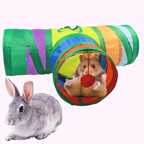 AOKUY Meerschweinchen-Tunnel & Röhren, zusammenklappbare 3-Wege-Kaninchentunnel und Verstecke,Kleintier-Aktivitäts-Tunnel-Versteckspielzeug für Kaninchen,Meerschweinchen,Chinchillas,Frettchen AOKUY Meerschweinchen-Tunnel & Röhren, zusammenklappbare 3-Wege-Kaninchentunnel und Verstecke,Kleintier-Aktivitäts-Tunnel-Versteckspielzeug für Kaninchen,Meerschweinchen,Chinchillas,Frettchen von AOKUY