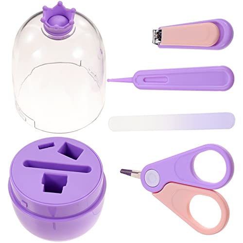 AOKWAWALIY 1 Set Baby-Nagelschere, Baby-Nagelknipser, Säuglingspflege-Set, Neugeborene, Pflegebedarf, Kleinkinder, Fingernagel-Trimmer, Nagel-Kits, Baby-Nagel-Set, violettes Kind-Abs-Werkzeug von AOKWAWALIY