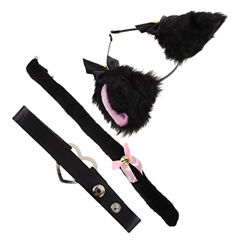 AOKWAWALIY 1 Set Party Stirnband Zubehör Katzenohren Stirnband Hals Chocker Katzenohren Haarbänder Katze Cosplay Katze Kostüm Zubehör Kunstfell Katzenohren Herz Choker Bekleidungsset Mädchen Faux von AOKWAWALIY