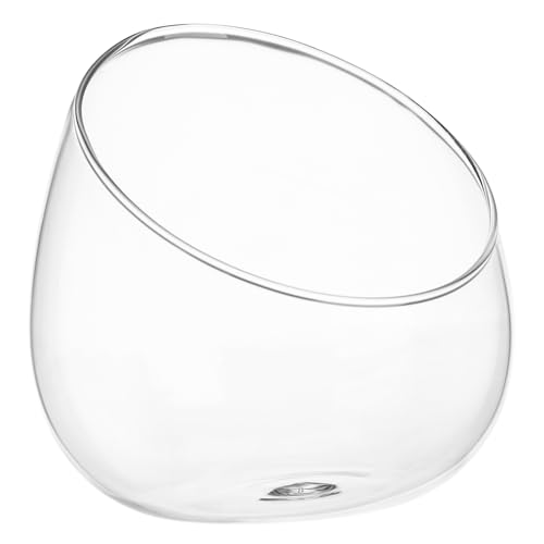 AOKWAWALIY 1 x Terrarium-Glasbehälter, ökologische Flasche, Geschenk, schräg geschnittene Schüssel, Vase, Glas, Terrarium, Glasblasenschale, Kerzenhalter, Hydrokulturvase, Glasschalen, zum von AOKWAWALIY