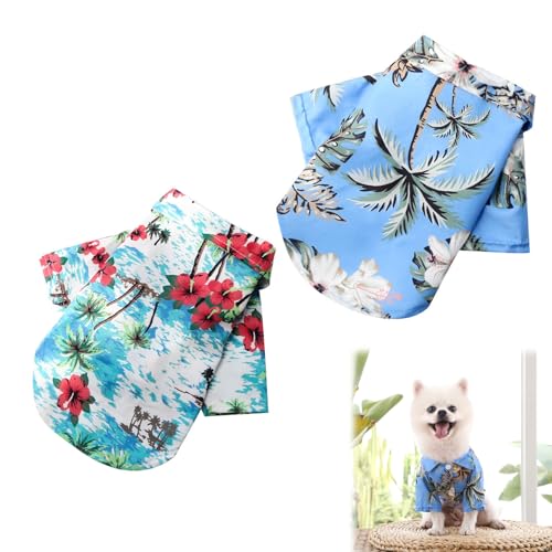 2 Stück Hawaii Hunde Shirts für Kleine, Sommer Hundeshirts, Hunde Shirt für Kleine Dog, Hundeshirt Bedruckte T-Shirts, Stylisches atmungsaktives, für Small Dog Katzen, Marineblau, S 2 Stück Hawaii Hunde Shirts für Kleine, Sommer Hundeshirts, Hunde Shirt für Kleine Dog, Hundeshirt Bedruckte T-Shirts, Stylisches atmungsaktives, für Small Dog Katzen, Marineblau, S von AOMiGT