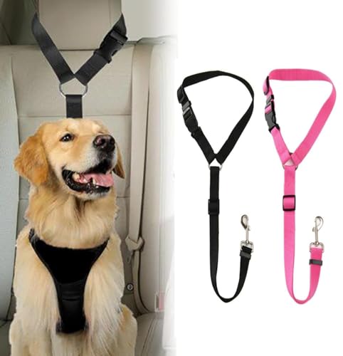 Hunde Sicherheitsgurt, Nylon Verstellbarer Anschnallgurt Hund, Haustiere Sicherheitsleinen Auto kopfstütze, Hundegurt fürs Auto, für alle Hunderassen und Auto Sitze Trunk, 2pcs,45-75cm Hunde Sicherheitsgurt, Nylon Verstellbarer Anschnallgurt Hund, Haustiere Sicherheitsleinen Auto kopfstütze, Hundegurt fürs Auto, für alle Hunderassen und Auto Sitze Trunk, 2pcs,45-75cm von AOMiGT