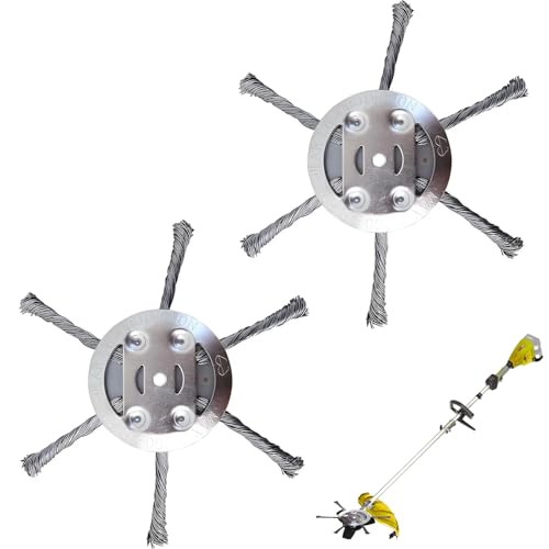 2 Stück Unkrautbürste Für Rasentrimmer,Trimmerkopf,Rasentrimmer Kopf,Unkrautbürste Für Akku Rasentrimmer,Stahldraht-Rasentrimmerkopf,Für Garten-Rasentrimmerkopf-Rasenmäher-Elektrowerkzeug (6 Kopf) von AONAYO