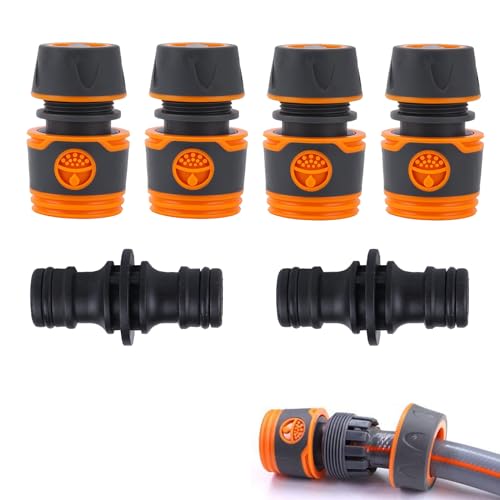AONAYO Schlauch Kupplungs Satz,Kupplungs Satz,Schlauchkupplung 1/2 Zoll,Schlauchkupplung,4 Stück Schlauchverbinder 13 Mm Mit 2 Stück Kupplungs,Schlauchverbinder 1/2 Zoll Für Familie,Garten von AONAYO