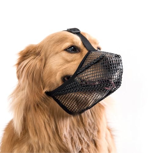 Maulkorb Für Große Hunde,Maulkorb Hund,Hundemaulkorb,Maulkorb Mittlere Hunde Mit Klettverschluss,Atmungsaktive Haustier Maske Hundetraining,Für Kleine Mittlere Große(Schwarz,L) von AONAYO
