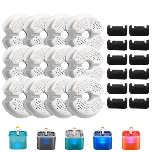 AONBOY Filter für Katzenbrunnen, 12 Stück Filter + 12 Stück Schaumstofffilter, Mehrfach-Filterung, Geeignet für F2 AONBOY Filter für Katzenbrunnen, 12 Stück Filter + 12 Stück Schaumstofffilter, Mehrfach-Filterung, Geeignet für F2 von AONBOY