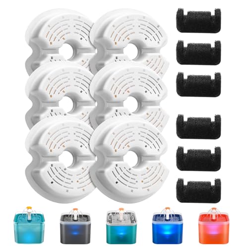 AONBOY Filter für Katzenbrunnen, 6 Stück Filter + 6 Stück Schaumstofffilter, Mehrfach-Filterung, Geeignet für F2 AONBOY Filter für Katzenbrunnen, 6 Stück Filter + 6 Stück Schaumstofffilter, Mehrfach-Filterung, Geeignet für F2 von AONBOY