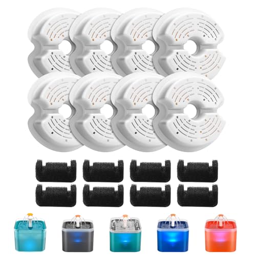 AONBOY Filter für Katzenbrunnen, 8 Stück Filter + 8 Stück Schaumstofffilter, Mehrfach-Filterung, Geeignet für F2 AONBOY Filter für Katzenbrunnen, 8 Stück Filter + 8 Stück Schaumstofffilter, Mehrfach-Filterung, Geeignet für F2 von AONBOY