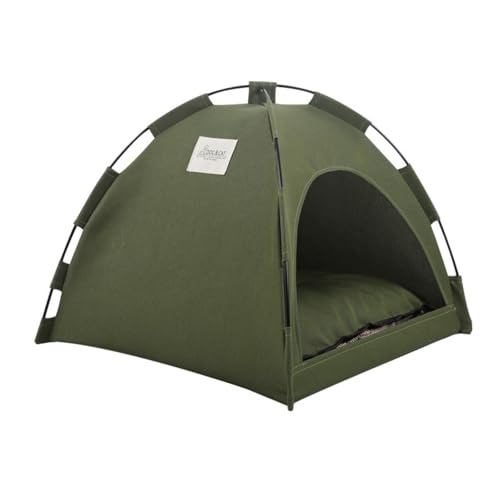 AONETIGER Haustier Zelt Nester tragbar Haustierzelt abnehmbar Katze und Hund Zelt Katzenhaus Sommer-Kühlmatte for den Außenbereich (DGreen,M：40 * 40CM) von AONETIGER