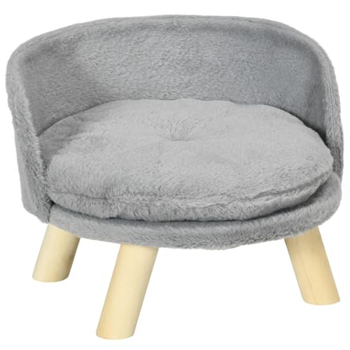 AONETIGER Hundebett Katzenbett Hundesofa mit rutschfesten Holzfüßen & Kissen, grau 40,5x40,5x33cm für drinnen AONETIGER Hundebett Katzenbett Hundesofa mit rutschfesten Holzfüßen & Kissen, grau 40,5x40,5x33cm für drinnen von AONETIGER
