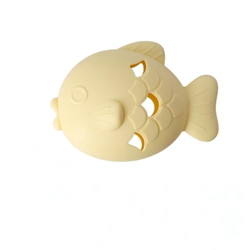 AONETIGER Katzenbehandlungspender Fischförmiges Haustier Leckerli Spender Spielzeug Slow Feeder Teether Toy Für Mundgesundheit Ãœbergewichtige Katzengewichtskontroll (gelb) von AONETIGER