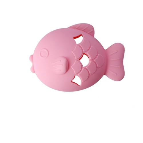 AONETIGER Katzenbehandlungspender Fischförmiges Haustier Leckerli Spender Spielzeug Slow Feeder Teether Toy Für Mundgesundheit Ãœbergewichtige Katzengewichtskontroll (rosa) von AONETIGER