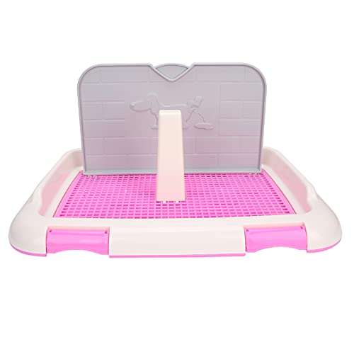 AONYAYBM Hundetöpfchen mit Simulierter Wand, Hochwandiges Hundetöpfchen-Tablett aus Kunststoff, Praktische Hundetoilette für das Training, Hundetöpfchen-Tablett für Den Innenbereich,(Rosa) von AONYAYBM