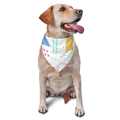 80er-90er-Jahre-Hundehalstuch mit geometrischem, nahtlosem Muster, Frühlings-Hundehalstuch, für Jungen, großes Welpen-Kopftuch, verstellbares, weiches Dreiecks-Lätzchen, Zubehör für kleine, mittelgro von AOOEDM
