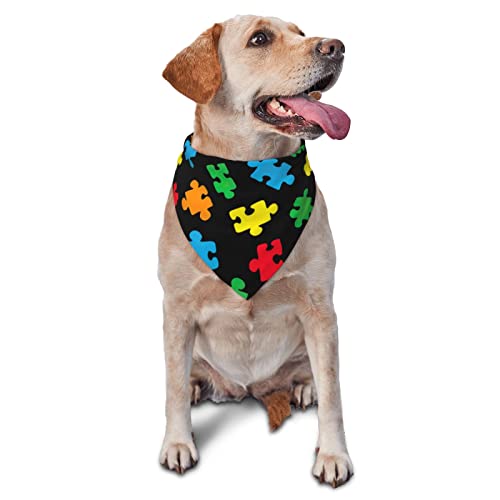 Autismus-Bewusstsein, Puzzle-Muster, Hunde-Bandanas, Haustier-Schal, dreieckiges Lätzchen, Katzen, verstellbares Kopftuch, Zubehör für kleine, mittelgroße und große Welpen Autismus-Bewusstsein, Puzzle-Muster, Hunde-Bandanas, Haustier-Schal, dreieckiges Lätzchen, Katzen, verstellbares Kopftuch, Zubehör für kleine, mittelgroße und große Welpen von AOOEDM