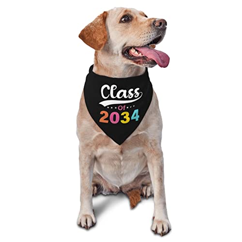 Class of 2034 Spring Hunde-Bandanas für Jungen, groß, Welpen, Kopftuch, verstellbar, weich, dreieckig, Lätzchen, Zubehör für kleine, mittelgroße und große Hunde, Katzen, Weiß von AOOEDM