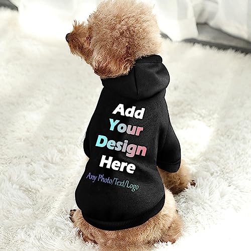 Custom Pet Pullover Hoodie für Hunde Katzen, personalisierte Hund Hoodie Hund Shirt Sweatshirt Kleidung für Katze Kätzchen Welpe klein mittel groß Hunde schwarz von AOOEDM