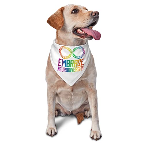 Embrace Neurodiversity Brain Autism Awareness Spring Hundehalstücher für Jungen, große Welpen-Kopftücher, verstellbare, weiche Dreiecks-Lätzchen, Zubehör für kleine, mittelgroße und große Hunde und K von AOOEDM