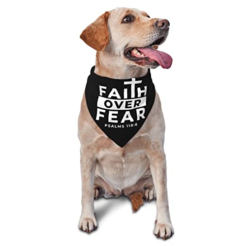 Faith Over Fear Hunde-Bandanas, Haustier-Schal, dreieckiges Lätzchen, Katzen, verstellbares Kopftuch, Zubehör für kleine, mittelgroße und große Welpen von AOOEDM