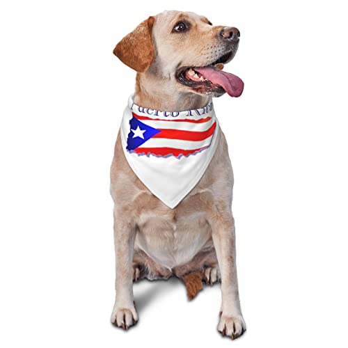 Flagge von Puerto Rico Frühlings-Hundehalstuch für Jungen, großes Welpen-Kopftuch, verstellbare weiche Dreiecks-Lätzchen, Zubehör für kleine, mittelgroße und große Hunde, Katzen, Weiß Flagge von Puerto Rico Frühlings-Hundehalstuch für Jungen, großes Welpen-Kopftuch, verstellbare weiche Dreiecks-Lätzchen, Zubehör für kleine, mittelgroße und große Hunde, Katzen, Weiß von AOOEDM