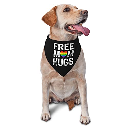 Free Mom Hugs LGBT Frühlings-Hundehalstuch für Jungen, großes Welpen-Kopftuch, verstellbares, weiches Dreiecks-Lätzchen, Zubehör für kleine, mittelgroße und große Hunde und Katzen, Weiß von AOOEDM