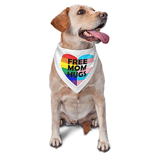 Free Mom Hugs mit Regenbogen- und Transgender-Frühlings-Hundehalstuch für Jungen, großes Welpen-Kopftuch, verstellbares, weiches Dreiecks-Lätzchen, Zubehör für kleine, mittelgroße und große Hunde und von AOOEDM
