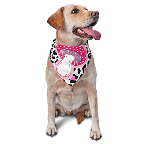 Frühlings-Hundehalstuch mit Leopardenmuster, Pilz-Rosa, Schwarz, für Jungen, große Welpen, Kopftuch, verstellbar, weich, dreieckig, Lätzchen, Zubehör für kleine, mittelgroße und große Hunde, Katzen, Frühlings-Hundehalstuch mit Leopardenmuster, Pilz-Rosa, Schwarz, für Jungen, große Welpen, Kopftuch, verstellbar, weich, dreieckig, Lätzchen, Zubehör für kleine, mittelgroße und große Hunde, Katzen, von AOOEDM