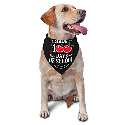 Happy 100 Days of School Hunde-Bandanas, Haustier-Schal, dreieckiges Lätzchen, für Jungen und Mädchen, verstellbares Kopftuch, Zubehör für kleine, mittelgroße und große Welpen von AOOEDM