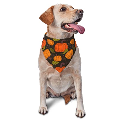 Happy Halloween Kürbis-Sommer-Hundehalstuch für Mädchen, großes Welpen-Kopftuch, verstellbares, weiches Dreiecks-Lätzchen, Zubehör für kleine, mittelgroße und große Hunde und Katzen von AOOEDM