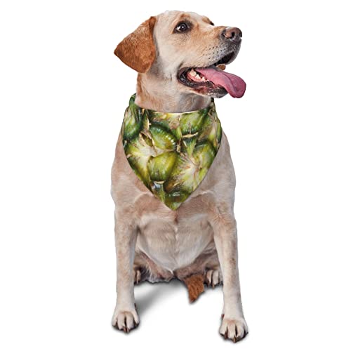 Hunde-Bandanas mit Ananas-Batikmuster, Haustier-Schal, dreieckiges Lätzchen, für Jungen und Mädchen, verstellbares Halstuch, Zubehör für kleine, mittelgroße und große Welpen von AOOEDM