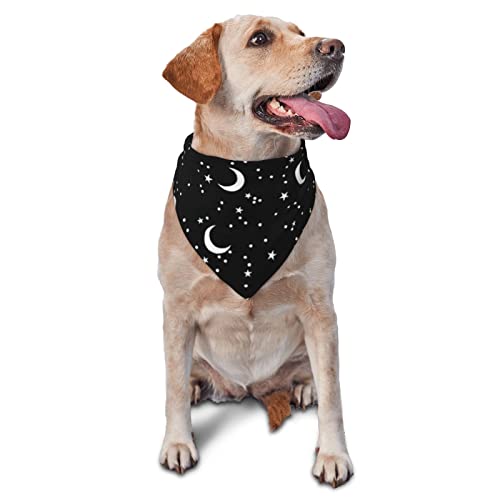Hunde-Bandanas mit Mond und Sternen, Haustier-Schal, dreieckiges Lätzchen, für Jungen und Mädchen, verstellbares Kopftuch, Zubehör für kleine, mittelgroße und große Welpen von AOOEDM
