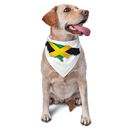 Hundehalstuch mit Jamaika-Flagge, jamaikanisches Frühlingsmuster, für Jungen, große Welpen, Kopftuch, verstellbar, weich, dreieckig, Lätzchen, Zubehör für kleine, mittelgroße und große Hunde, Katzen, von AOOEDM
