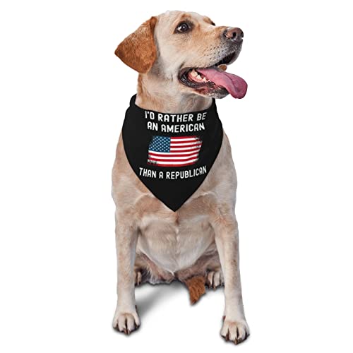 „I'd Rather Be an American Than A Democrat Frühlings-Hundehalstuch für Jungen, großes Welpen-Kopftuch, verstellbares, weiches Dreiecks-Lätzchen, Zubehör für kleine, mittelgroße und große Hunde, Katz von AOOEDM