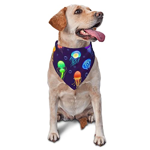 Jellyfish Glow in Dark Frühlings-Hundehalstuch für Jungen, großes Welpen-Kopftuch, verstellbares, weiches Dreiecks-Lätzchen, Zubehör für kleine, mittelgroße und große Hunde, Katzen, Weiß Jellyfish Glow in Dark Frühlings-Hundehalstuch für Jungen, großes Welpen-Kopftuch, verstellbares, weiches Dreiecks-Lätzchen, Zubehör für kleine, mittelgroße und große Hunde, Katzen, Weiß von AOOEDM