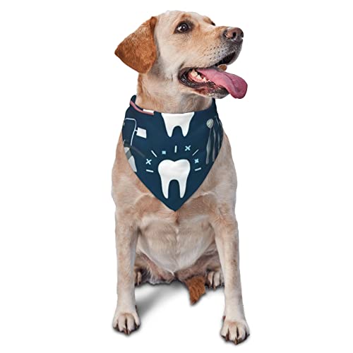 Kompatibel mit Teeth Dental Seamless 1 Hunde-Bandanas, Haustier-Schal, dreieckiges Lätzchen, für Jungen und Mädchen, verstellbares Kopftuch, Zubehör für kleine, mittelgroße und große Welpen von AOOEDM