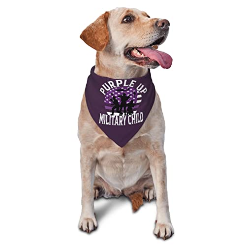 Lila Up Military Kids Military Kind Monat Frühling Hundehalstücher Junge Groß Welpen Kopftuch Verstellbare weiche Dreieckslätzchen Zubehör für kleine, mittelgroße und große Hunde Katzen Weiß von AOOEDM