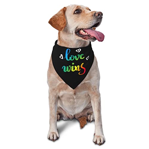 Love Wins Pride, Gay Pride, Lesben, LGBT, Frühlings-Hundehalstuch, für Jungen, große Welpen, Halstuch, verstellbare, weiche Dreiecks-Lätzchen, Zubehör für kleine, mittelgroße und große Hunde, Katzen, von AOOEDM